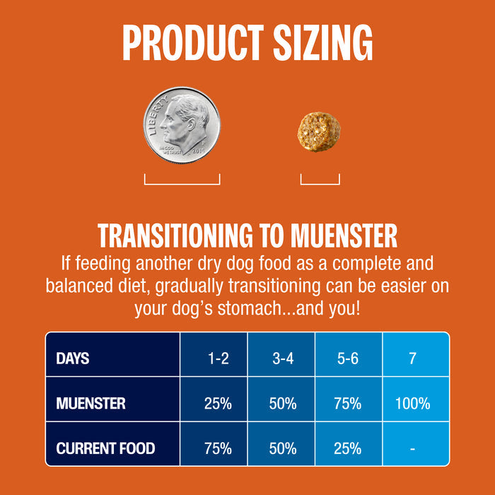 kibble size comparison and transition guide for Perfect Balance Chicken Meal & Pork Meal Recipe with Ancient Grains Dog Food
