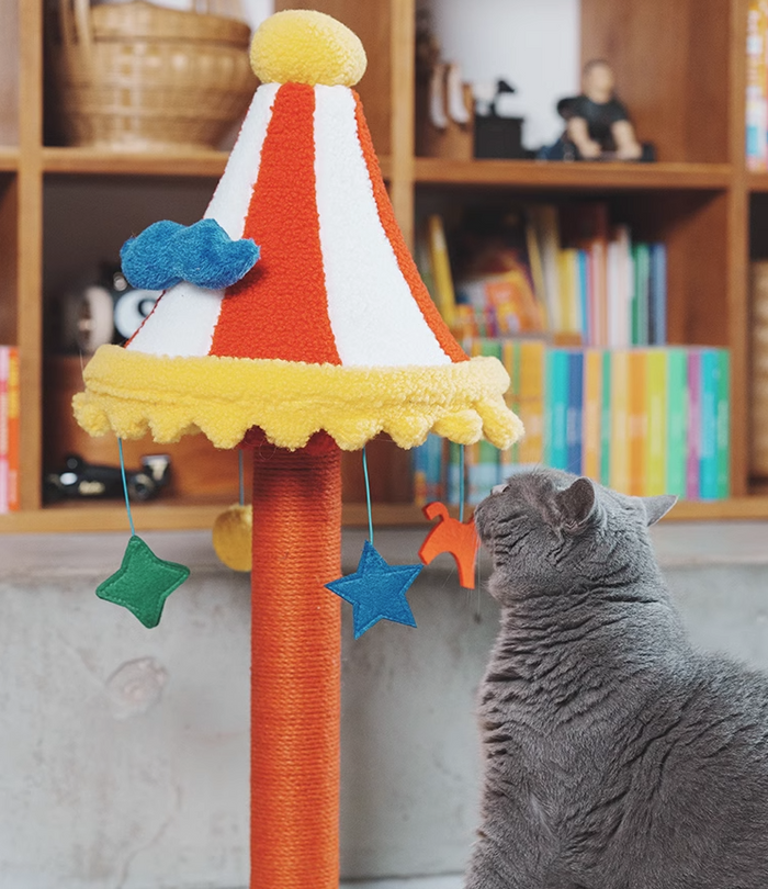 Petsville Merry-Go-Round Cat Scratcher&Teaser
