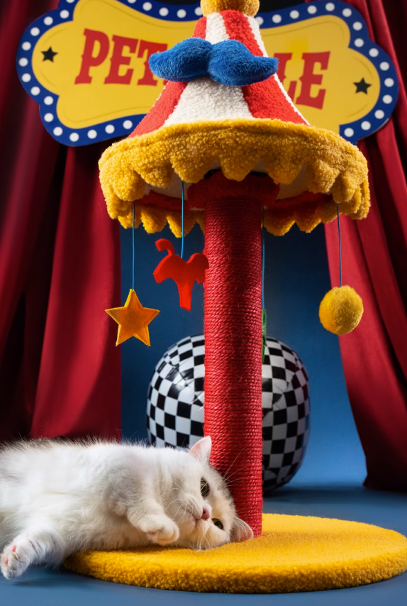 Petsville Merry-Go-Round Cat Scratcher&Teaser