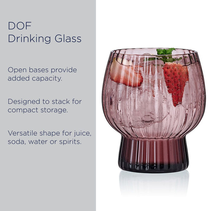 Phoebe Optic Lilac Set of 4 Double Old Fashioned Glasses