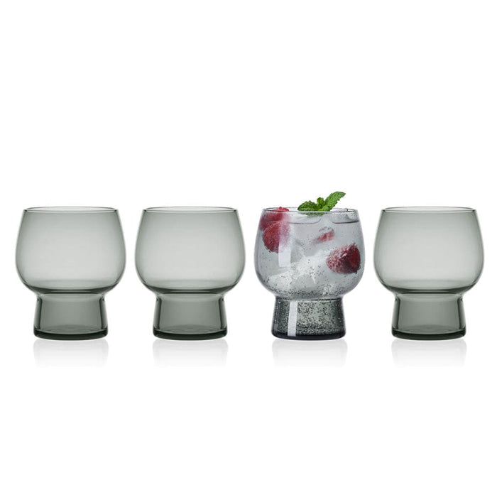 Phoebe Smoke Set of 4 Double Old Fashioned Glasses