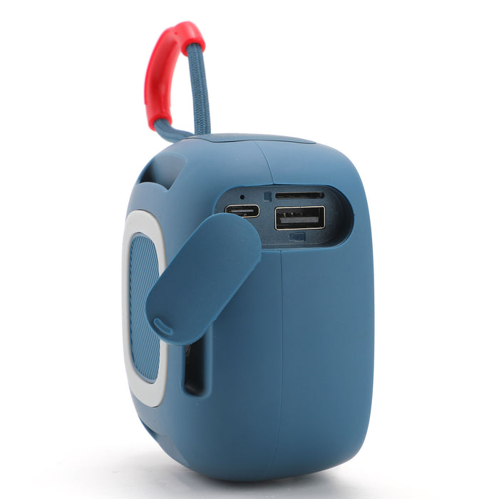 Portable Bluetooth Earbuds with Speakers: blue, red portable speaker, minimal modern style