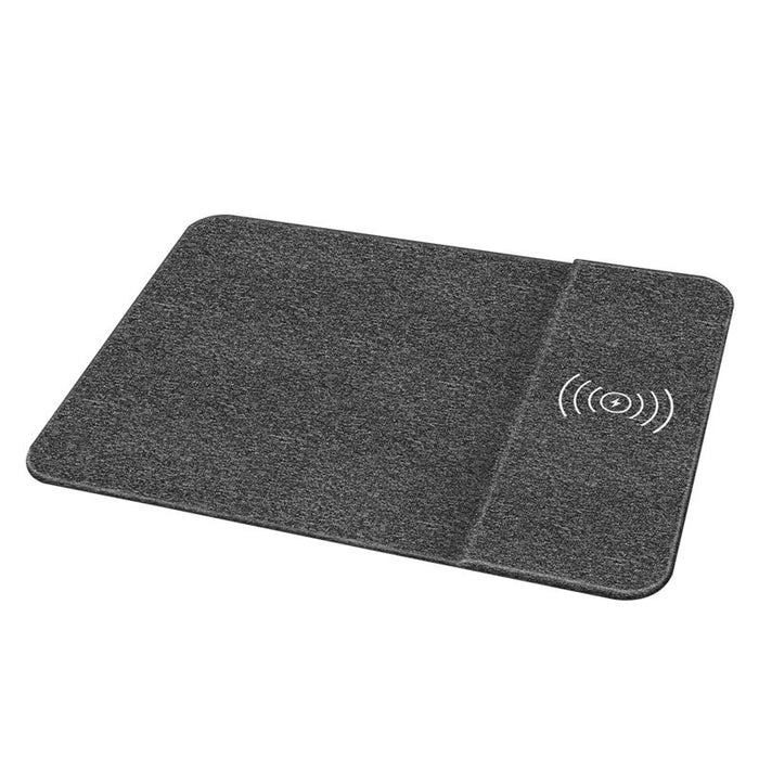 Portable Power Station Lithium-ion Battery: dark gray, white rectangular charging pad or desk mat, minimal style