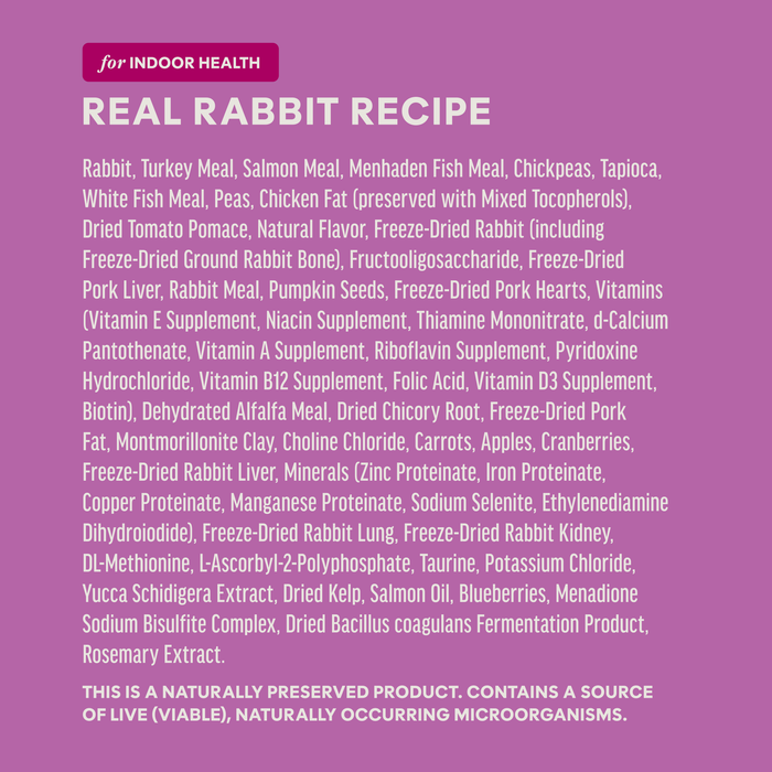 Raw Boost Kibble Indoor Health Recipe with Real Rabbit