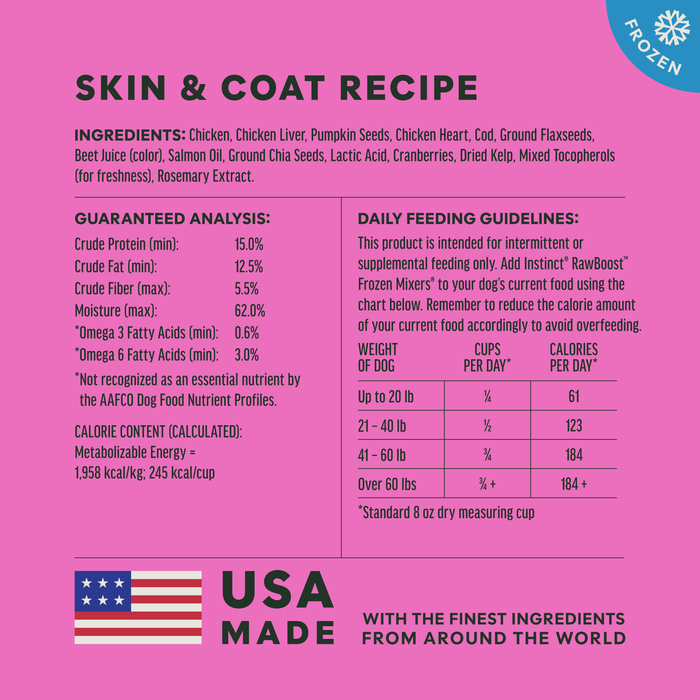 RawBoost+ Frozen Mixers Skin & Coat Health Recipe