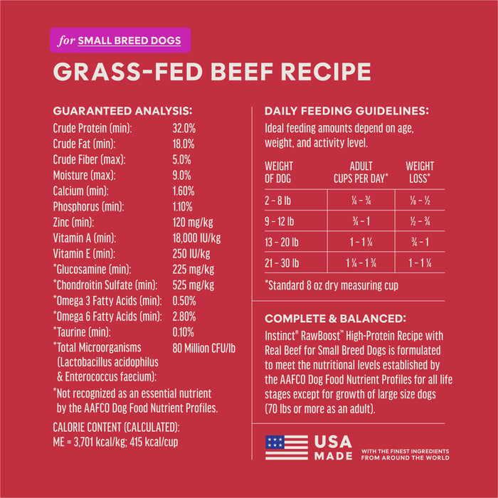 RawBoost+ Kibble for Small Breed Dogs Real Beef Recipe