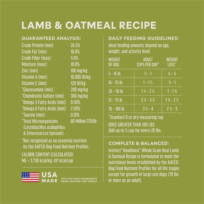 RawBoost+ Whole Grain Kibble Real Lamb & Oatmeal Recipe