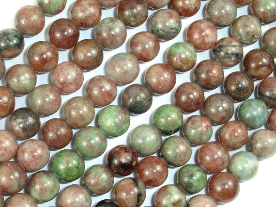 Red Green Garnet, 8mm Round Beads-BeadBasic