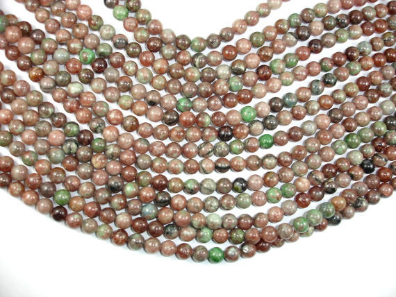 Red Green Garnet, 8mm Round Beads-BeadBasic