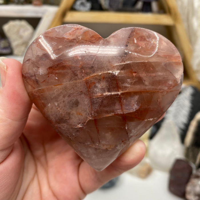 Red Hematoid "Fire Quartz" Heart #03