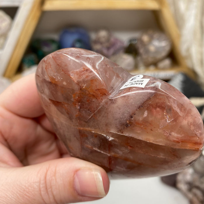 Red Hematoid "Fire Quartz" Heart #03