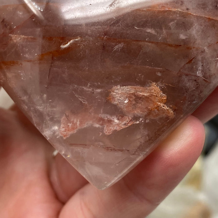 Red Hematoid "Fire Quartz" Heart #03
