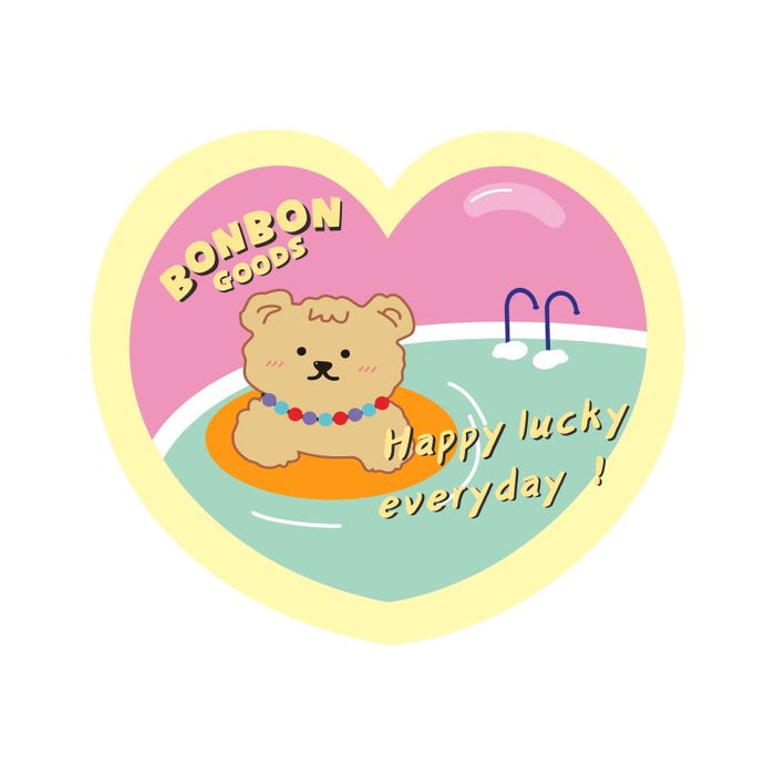 RGB Gaming Mouse Pad with Kawaii Bear: yellow, pink cartoon animals, kawaii cartoon style
