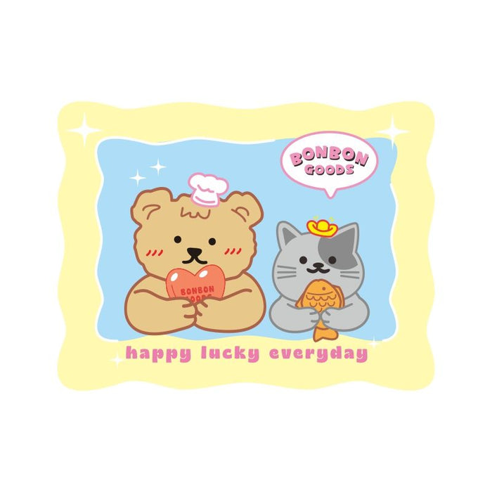 RGB Gaming Mouse Pad with Kawaii Bear: yellow, pink cartoon animals, kawaii cartoon style
