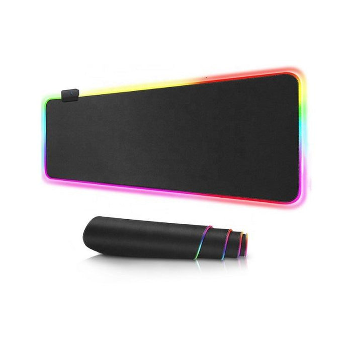 RGB LED Non-Slip Mouse Pad: black, purple space galaxy theme, sci-fi, colorful style