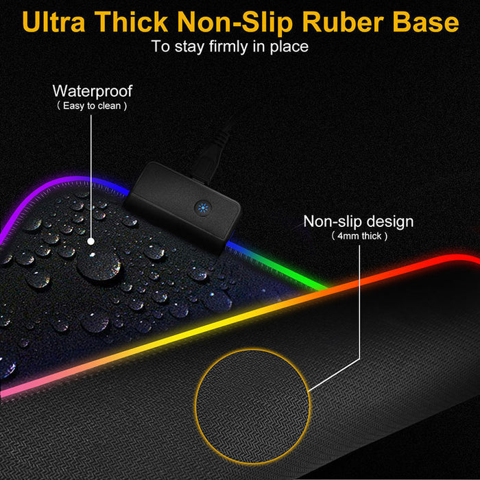 RGB LED Non-Slip Mouse Pad: black, purple space galaxy theme, sci-fi, colorful style