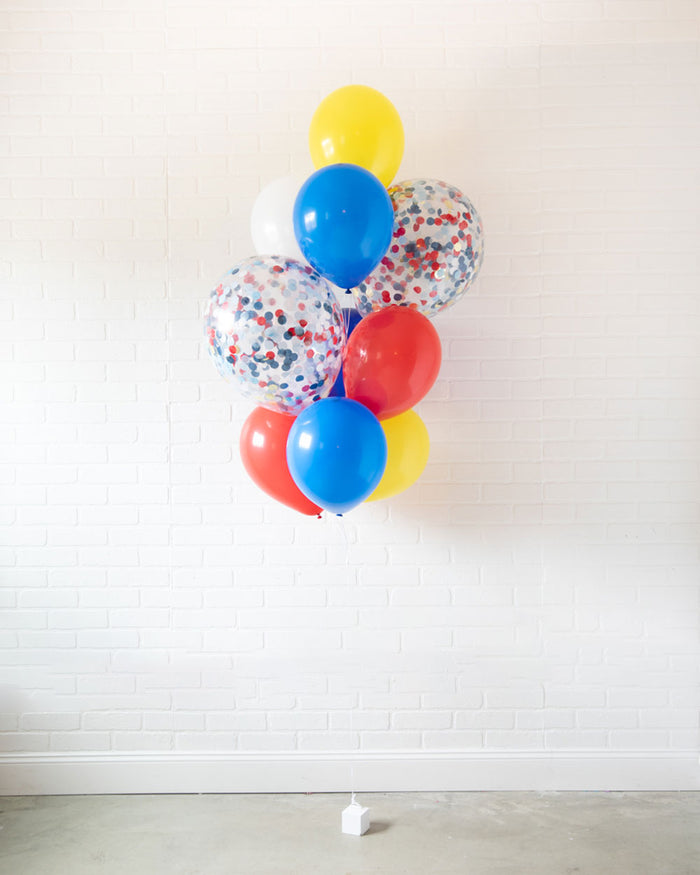 Ruff Rescue - Confetti and 11in Balloons - bouquet of 10