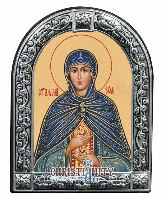 Saint Zoe (Metallic icon - MC Series)-Christianity Art