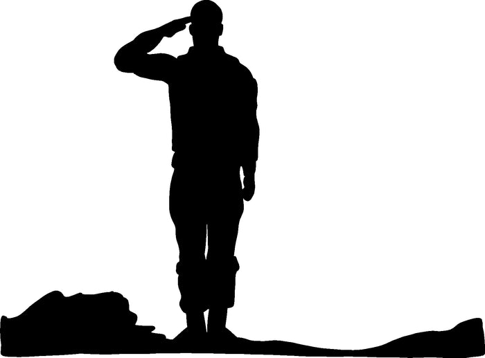 Saluting Soldier Vinyl Decal