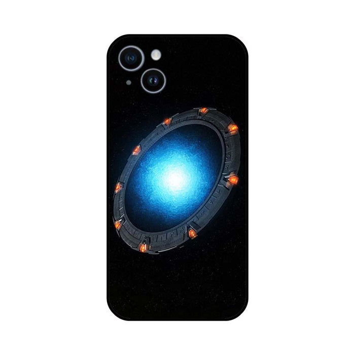 Sci-Fi Portal Phone Cases with Customization: black, blue sci-fi portal