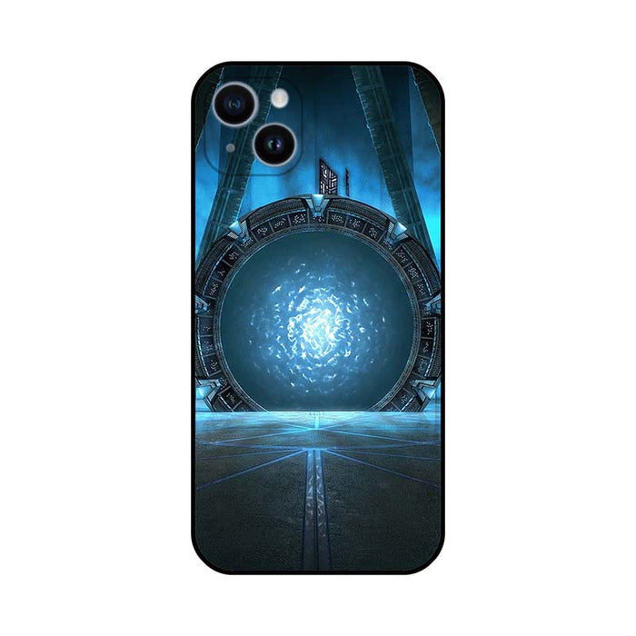 Sci-Fi Portal Phone Cases with Customization: black, blue sci-fi portal