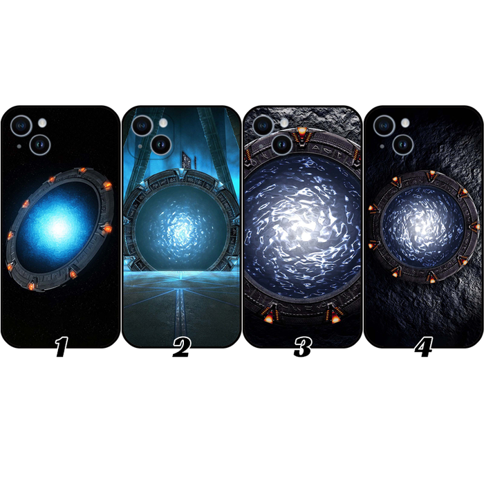 Sci-Fi Portal Phone Cases with Customization: black, blue sci-fi portal