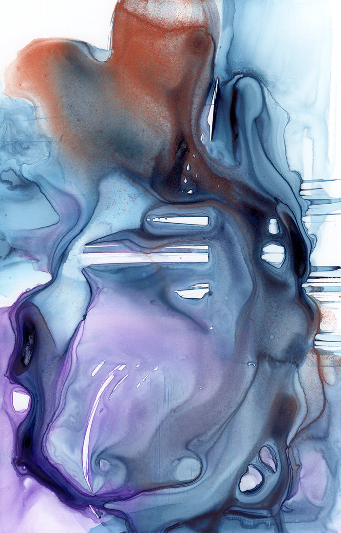 Seeing Life Through the Lens of Love - Abstract Watercolor Painting Art Print Brazen Design Studio Slate Gray