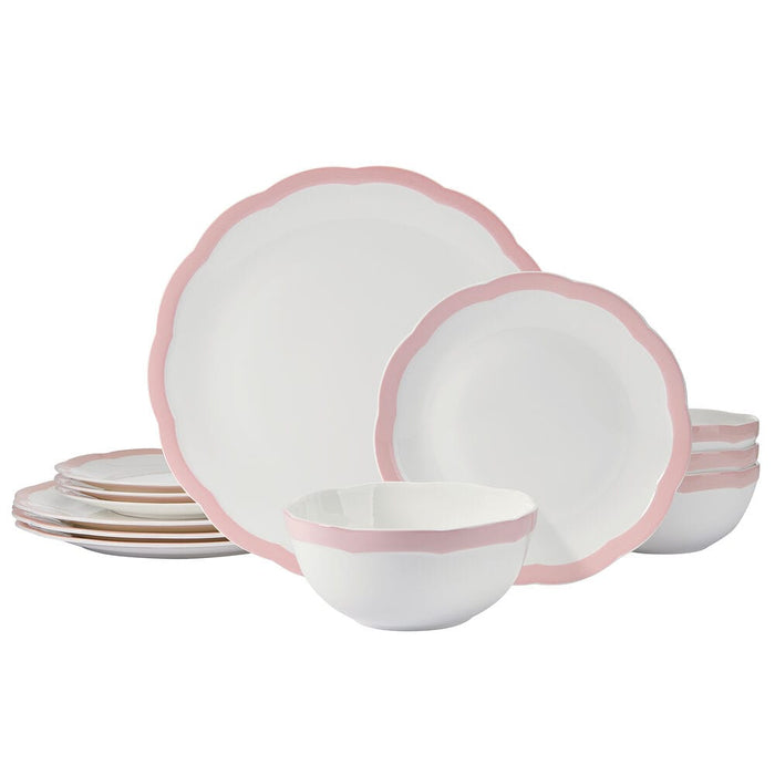 Seraphine Pink 12 Piece Dinnerware Set,Service for 4