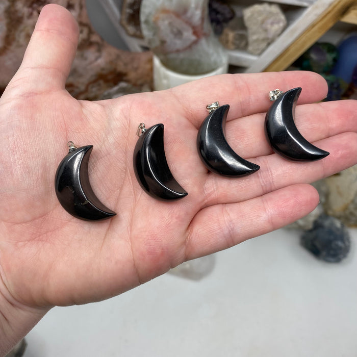 Shungite 1.25" Pendant Moons