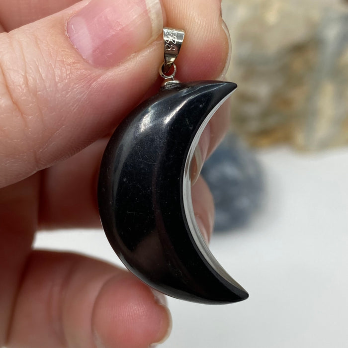Shungite 1.25" Pendant Moons