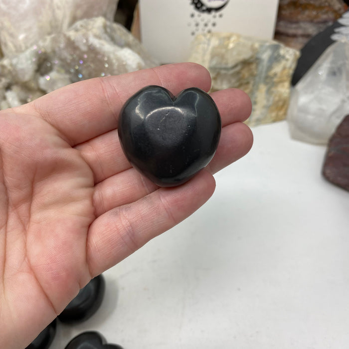 Shungite 1.4" Puffy Hearts