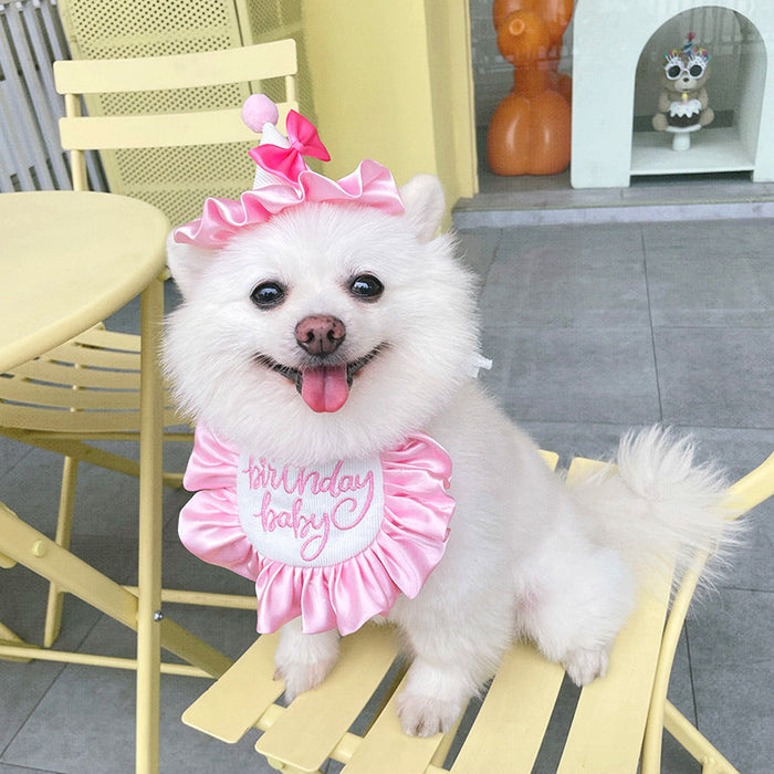 Silky Pink Birthday Bib Set