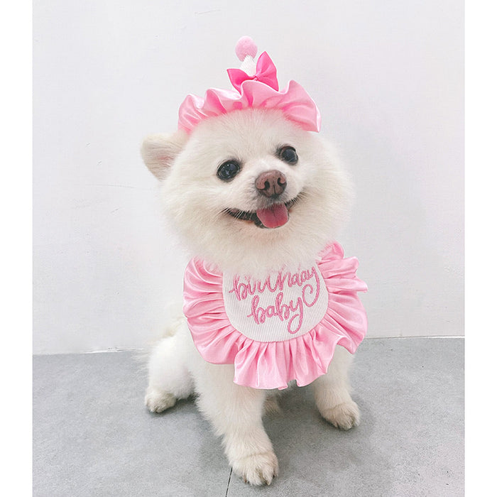 Silky Pink Birthday Bib Set