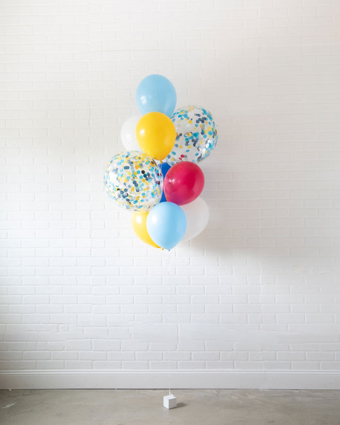 Singing Shark - Confetti and 11in Balloons - bouquet of 10