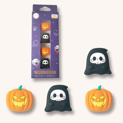 "Skull Monster" Switch OLED Joystick Caps: orange, black Halloween characters: pumpkins and ghosts, cute cartoon Halloween st