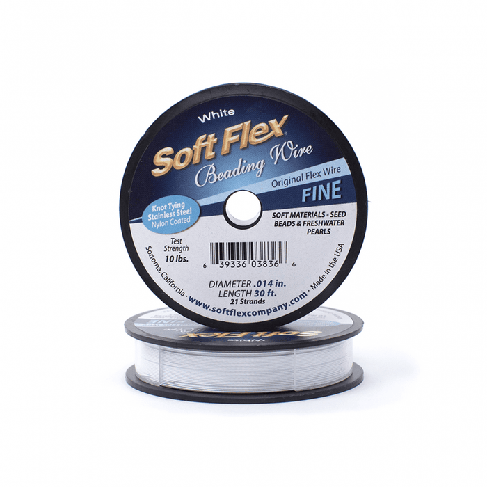 Soft Flex Beading Wire – Fine 21 Strand White Quartz