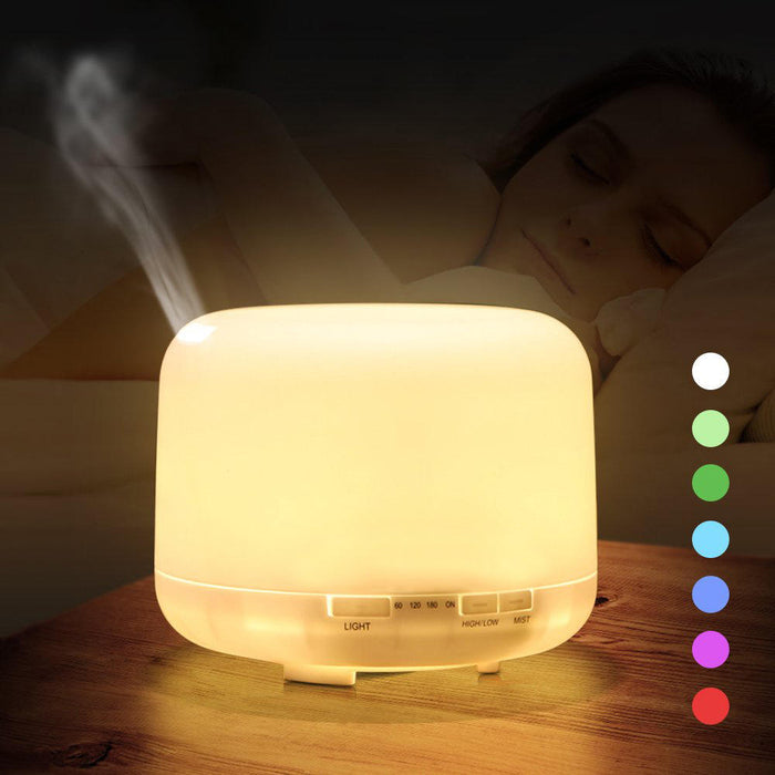 Speaker Diffuser: Aromatherapy and Music: warm white, cream aroma diffuser or humidifier, minimal modern style