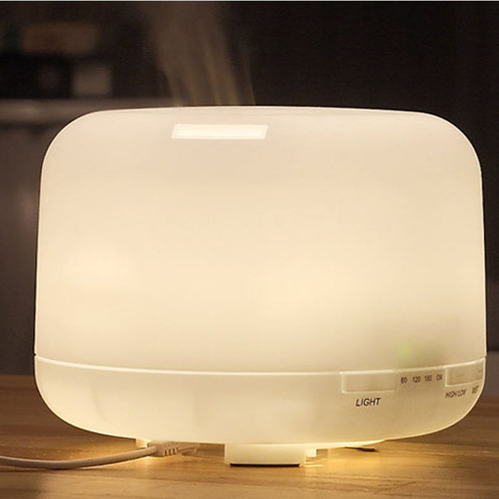 Speaker Diffuser: Aromatherapy and Music: warm white, cream aroma diffuser or humidifier, minimal modern style