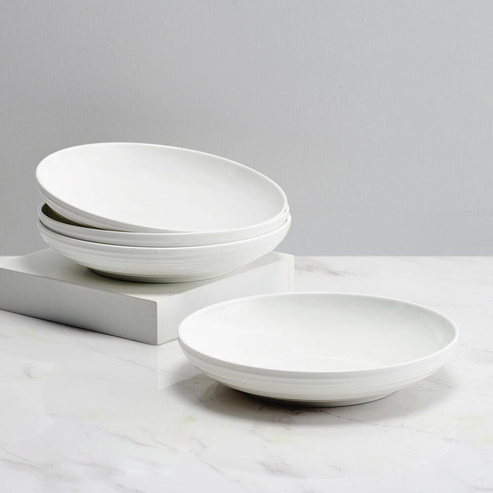 Swirl Bone Set of 4 Individual Pasta Bowls