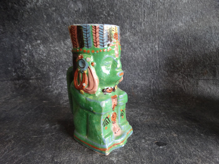 Tlaquepaque Rare Aztec/Mayan Head Mug c 1940s M2666