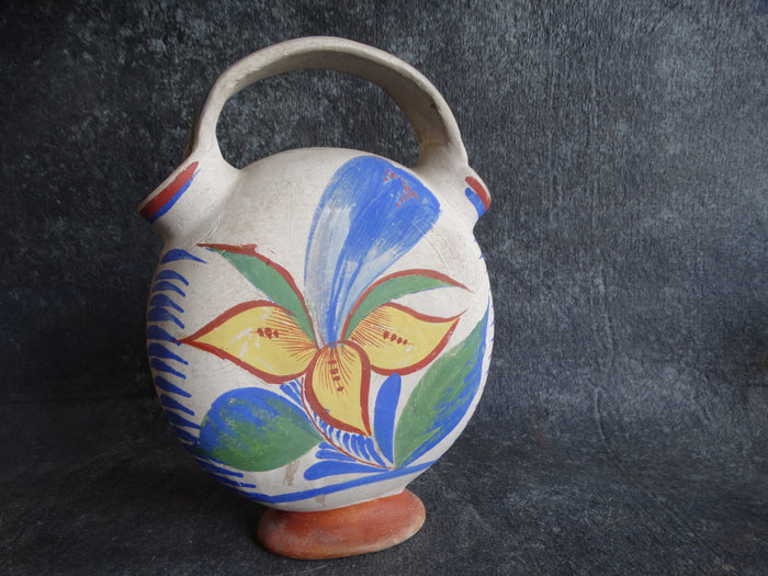 Tonala Mexican Opaque Ware Wedding Vase c 1950s M2674