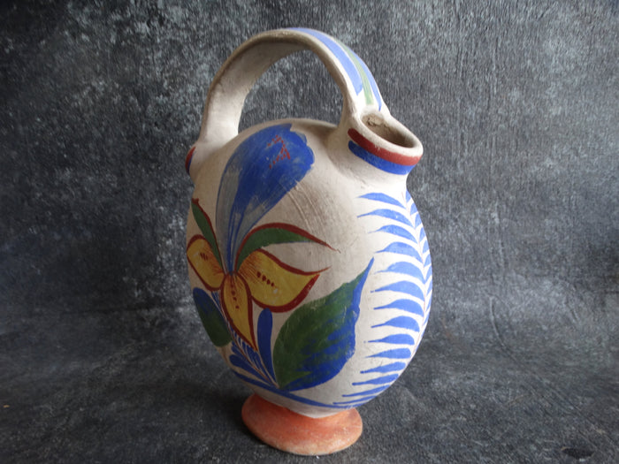Tonala Mexican Opaque Ware Wedding Vase c 1950s M2674