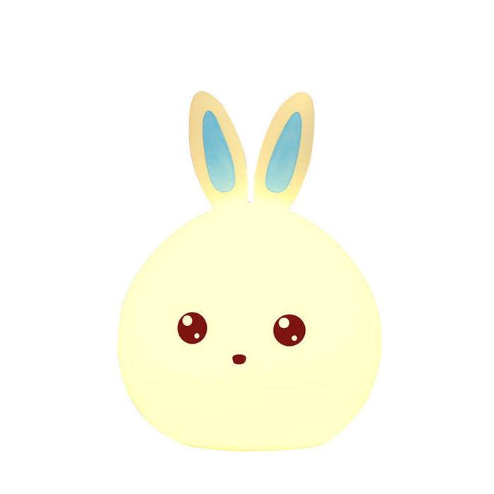 Touch-Controlled LED Night Light: warm white, pink rabbit, kawaii cartoon style