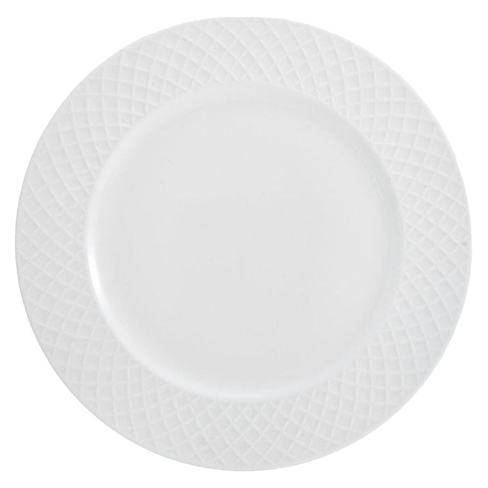 Trellis White Set of 4 Dinner Plates