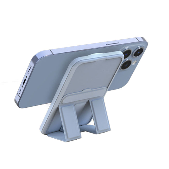 Ultra Slim Magnetic Type-C Charger: white, black wireless charging stand with smartphone, minimal style