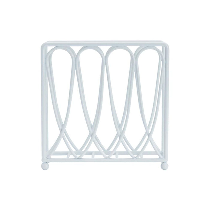 Victorian Loop White Wire Napkin Holder