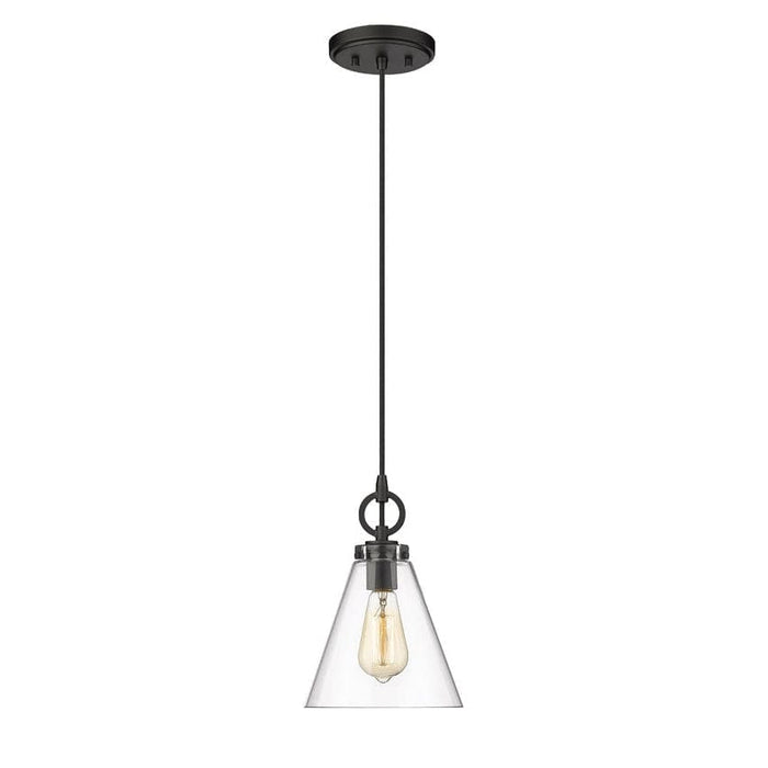Z-Lite Harper Matte Black 1 Light Pendant 3034P8-MB